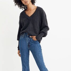 Madewell Dashwood VNeck Sweater Coziest Yarn Women Small Preppy Timeless Capsule